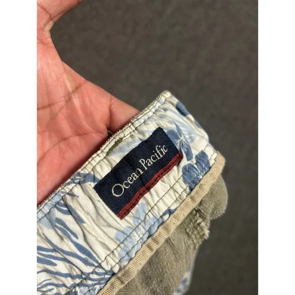 Ocean pacific cargo corduroy shorts mens green loose drawstring XL cotton - Picture 3 of 8